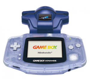 『カードeリーダー』本体とゲームボーイアドバンス