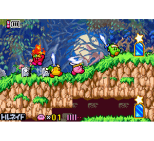 『星のカービィ　鏡の大迷宮』ゲーム画面